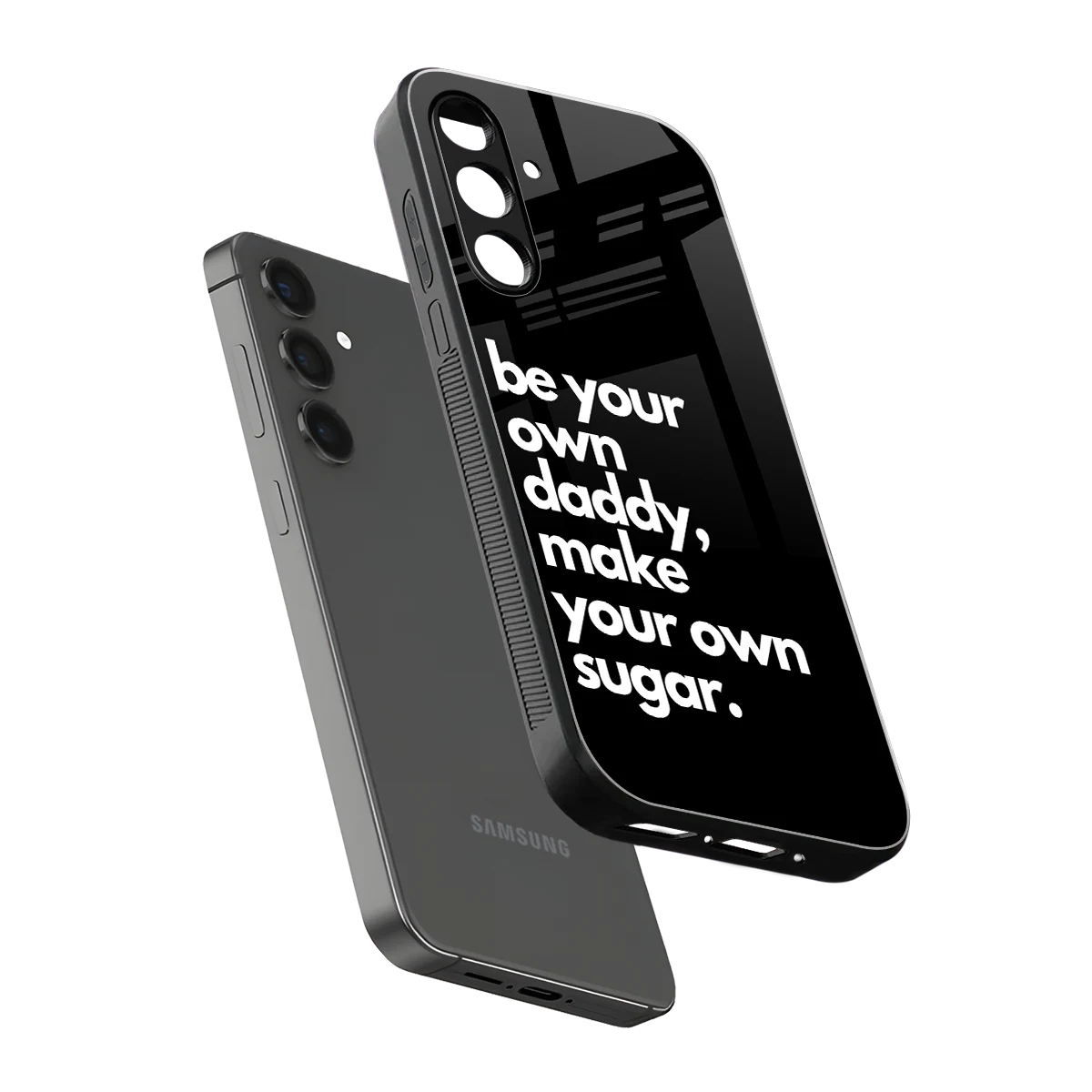 Suger sleek samsung galaxy m35 5g cover with tempered glass back and TPU edges