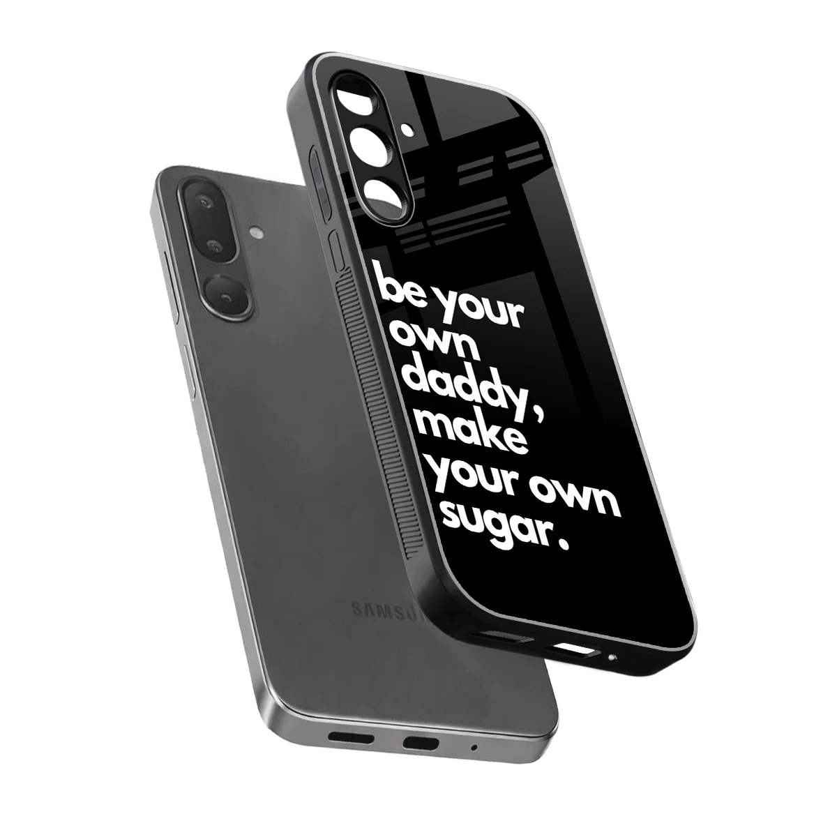 Suger sleek samsung galaxy m56 5g cover with tempered glass back and TPU edges