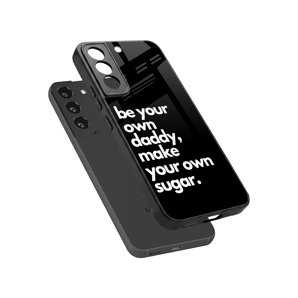 Suger sleek samsung galaxy s22 cover with tempered glass back and TPU edges