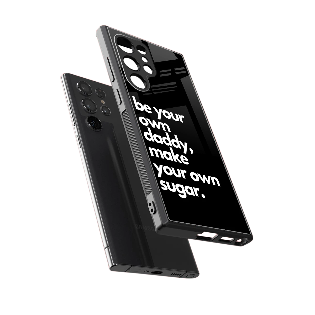 Suger sleek samsung galaxy s24 ultra cover with tempered glass back and TPU edges