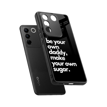 Suger sleek vivo v27 5g cover with tempered glass back and TPU edges