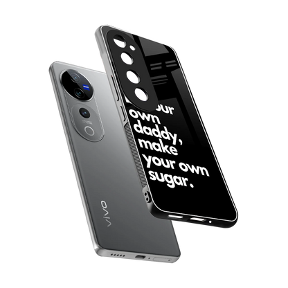Suger sleek vivo v40 pro cover with tempered glass back and TPU edges
