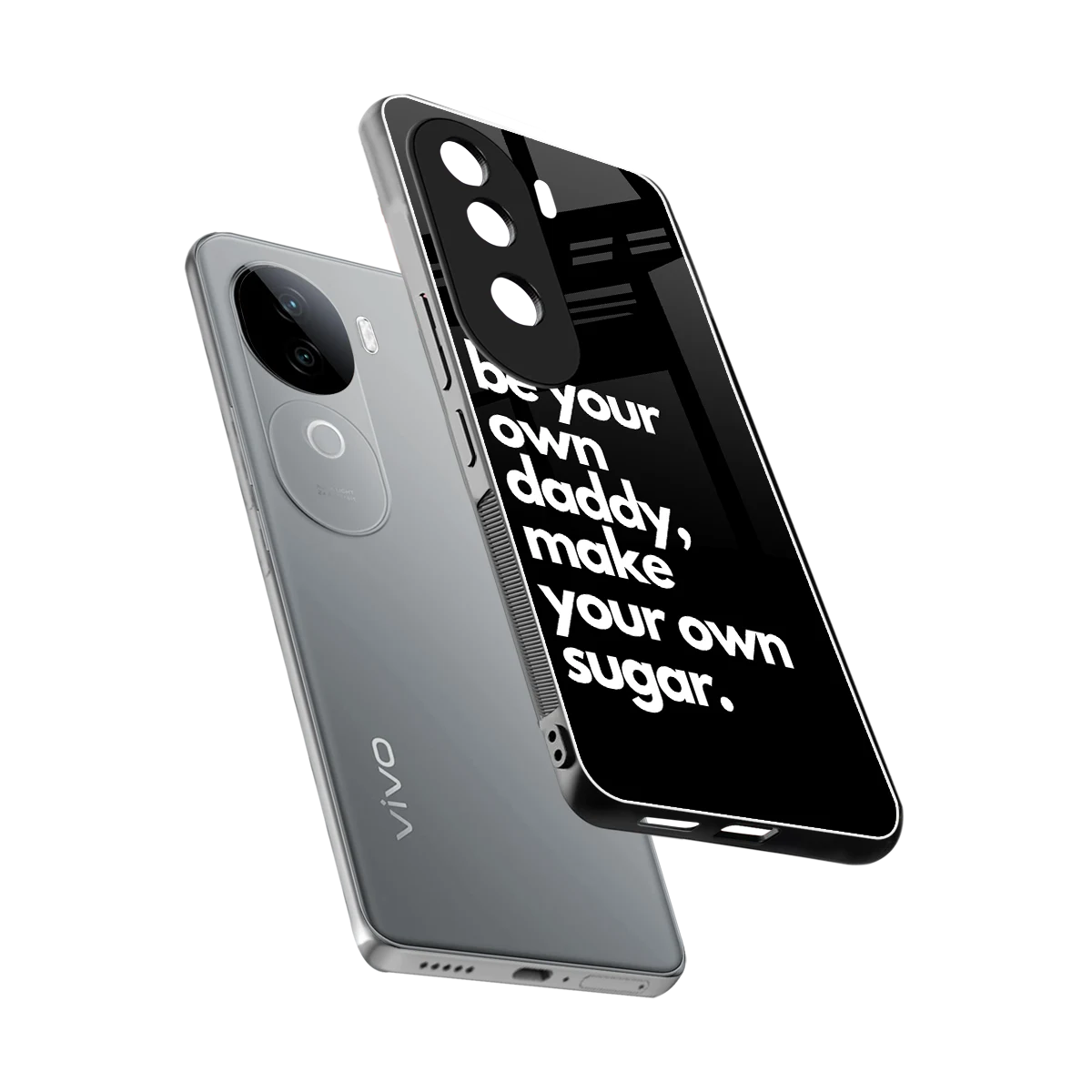 Suger sleek vivo v40e cover with tempered glass back and TPU edges