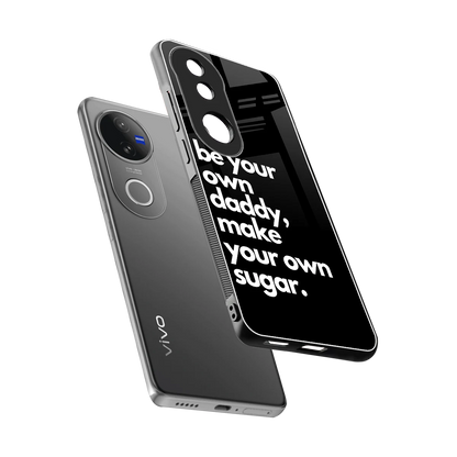 Suger sleek vivo v50 cover with tempered glass back and TPU edges