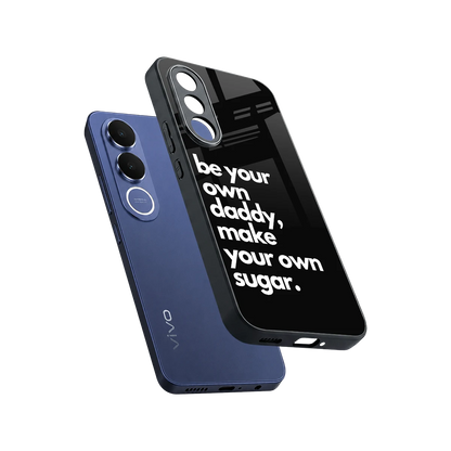 Suger sleek vivo v70 fe cover with tempered glass back and TPU edges