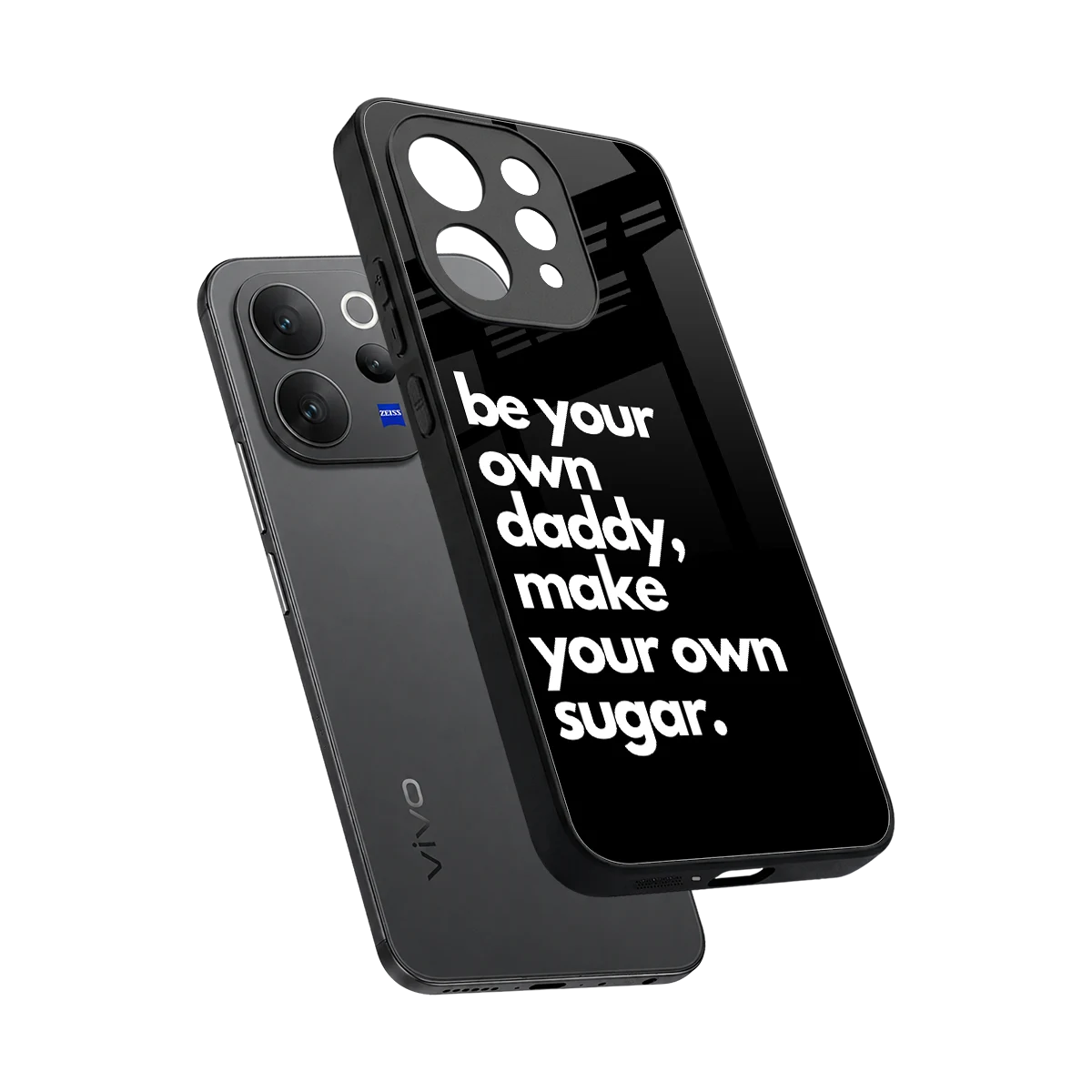 Suger sleek vivo v70 cover with tempered glass back and TPU edges