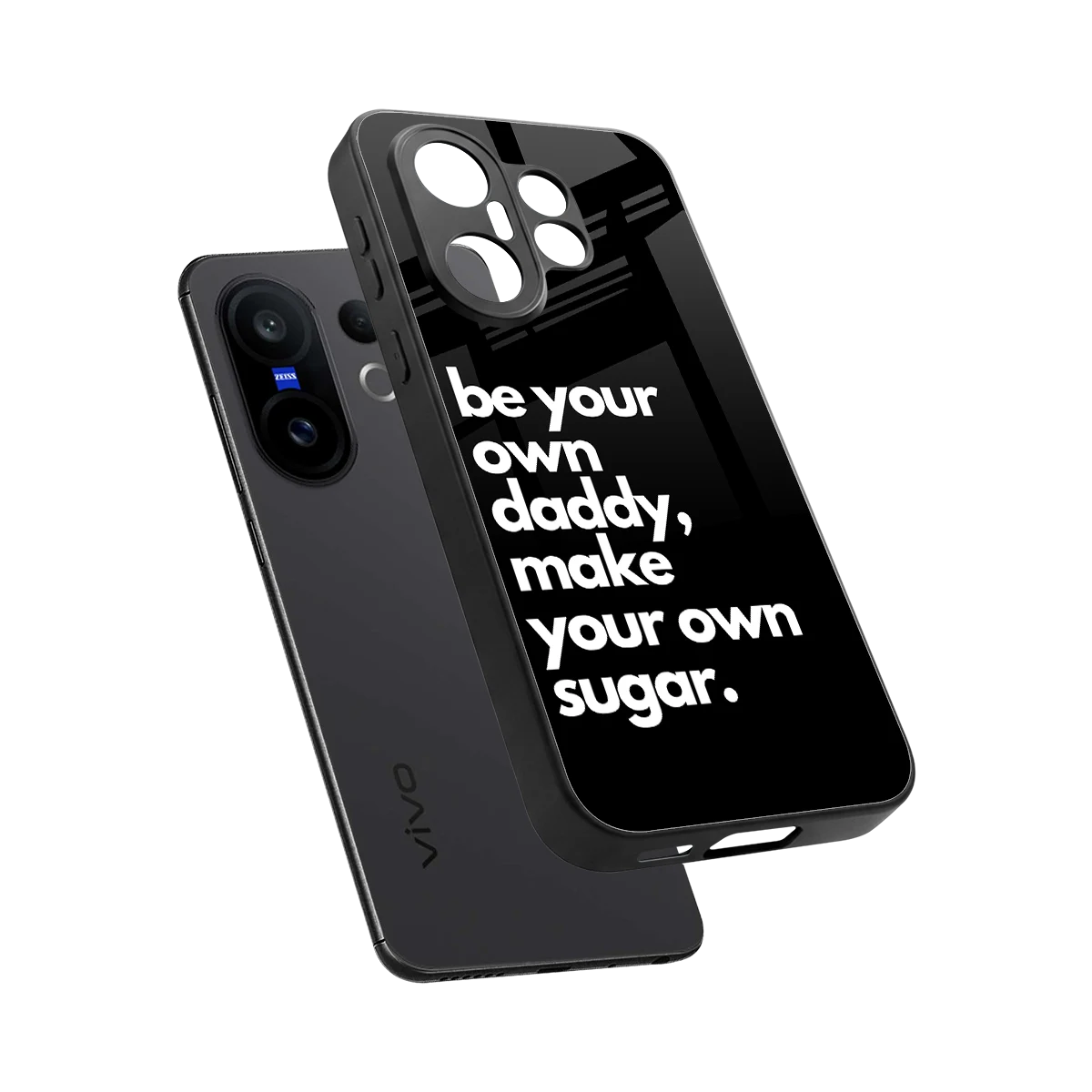 Suger sleek vivo x200 fe cover with tempered glass back and TPU edges