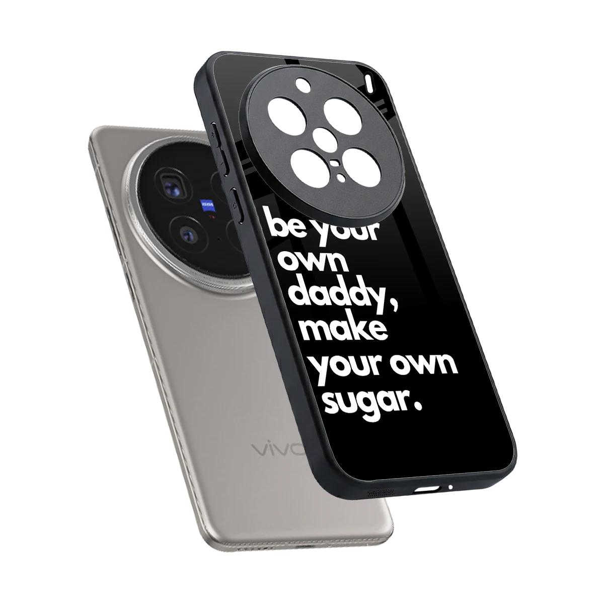 Suger sleek vivo x200 pro cover with tempered glass back and TPU edges