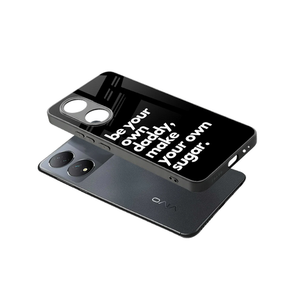 Suger sleek Vivo-y100 cover with tempered glass back and TPU edges