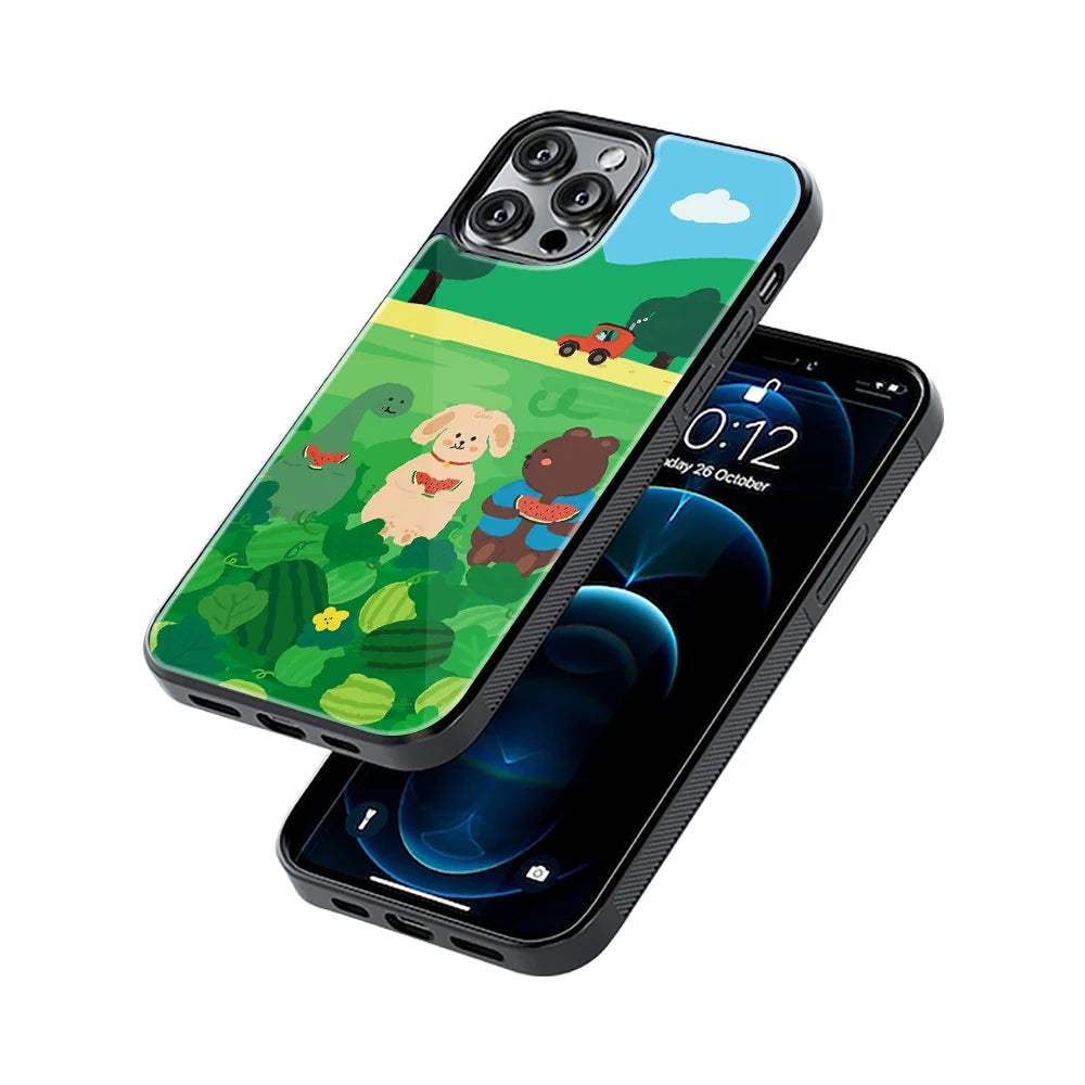 Protective Glass Back Phone Case Compatible with iPhone, Samsung, OnePlus, Pixel & More