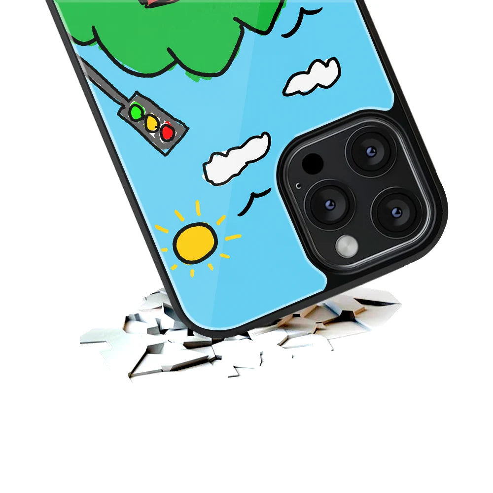 Durable Glass Back Mobile Case for iPhone, Samsung, OnePlus, Google Pixel, Redmi, Vivo, Oppo