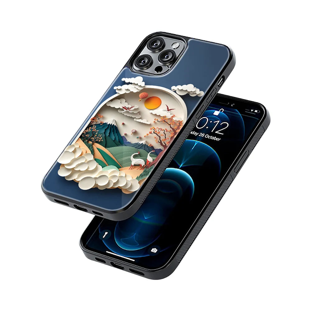 Protective Glass Back Phone Case Compatible with iPhone, Samsung, OnePlus, Pixel & More