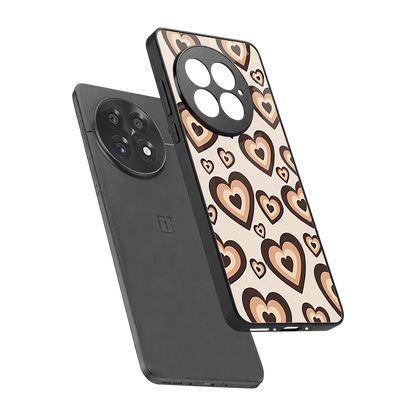 Sweetheart Cocoa sleek oneplus 13 cover with tempered glass back and TPU edges