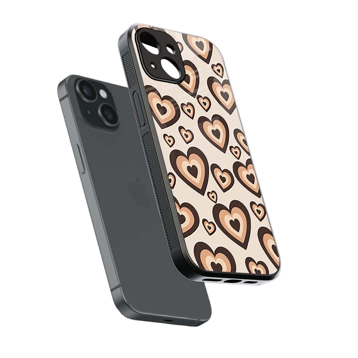 Sweetheart Cocoa sleek iphone 15 cover with tempered glass back and TPU edges