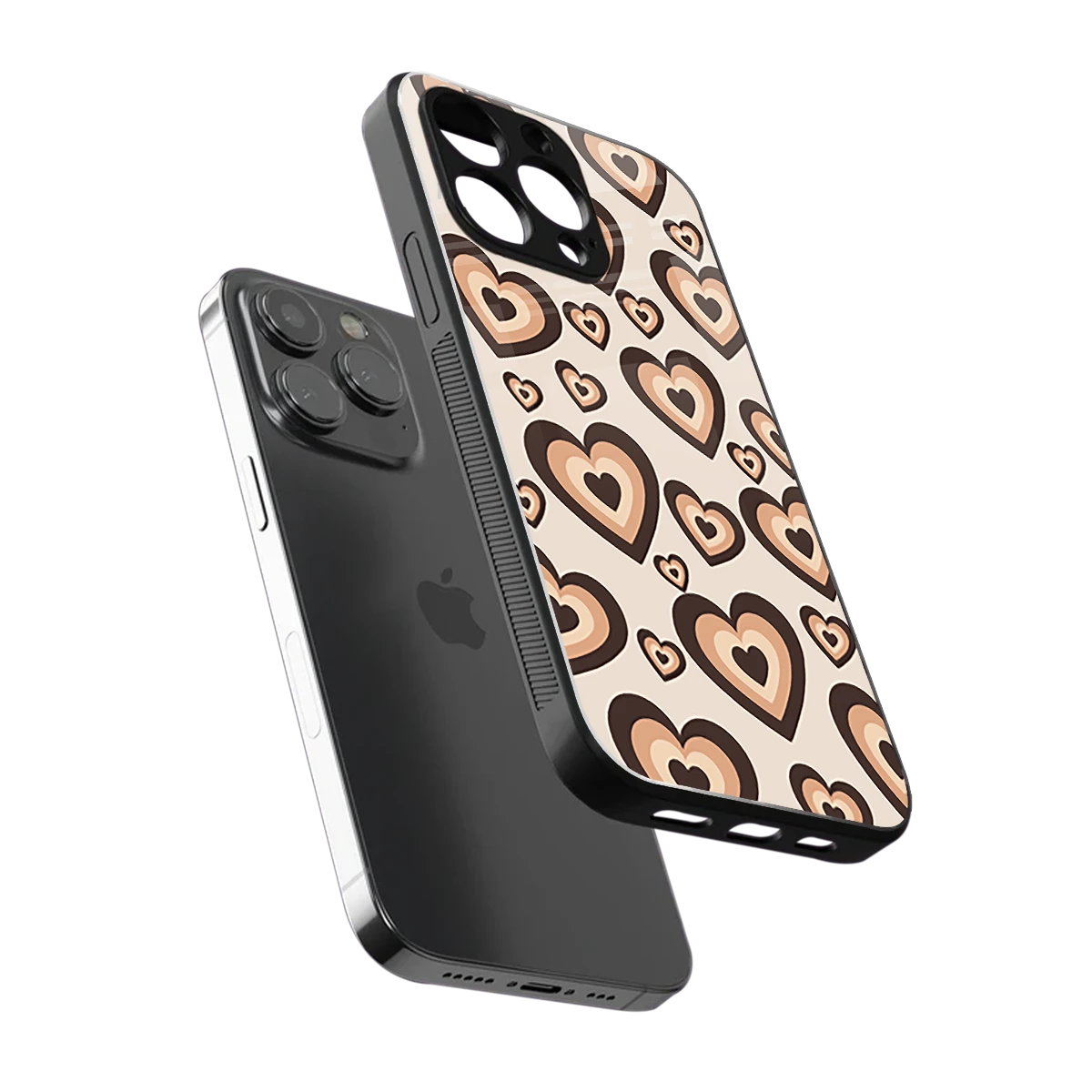 Sweetheart Cocoa sleek iphone 16 pro cover with tempered glass back and TPU edges