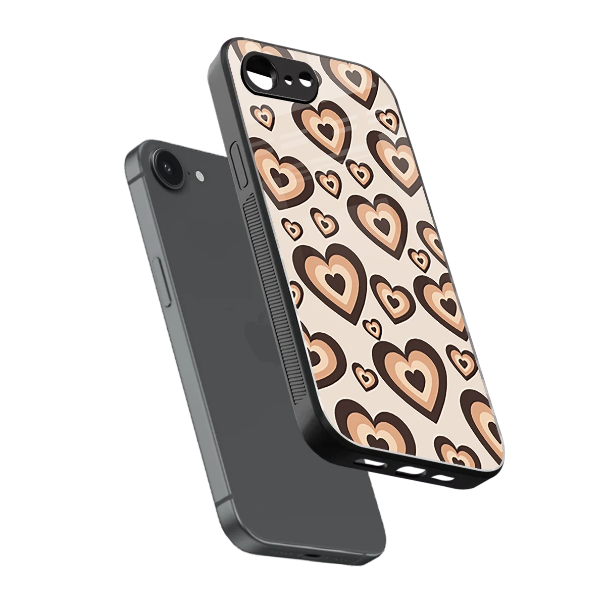 Sweetheart Cocoa sleek iphone 16e cover with tempered glass back and TPU edges