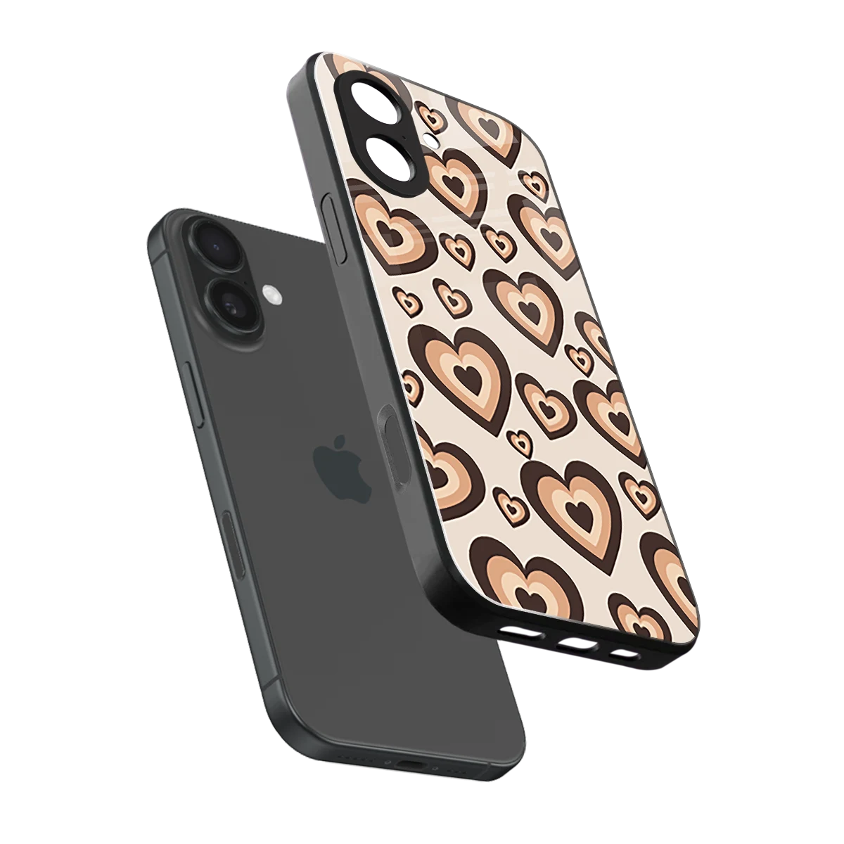 Sweetheart Cocoa sleek iphone 17 cover with tempered glass back and TPU edges