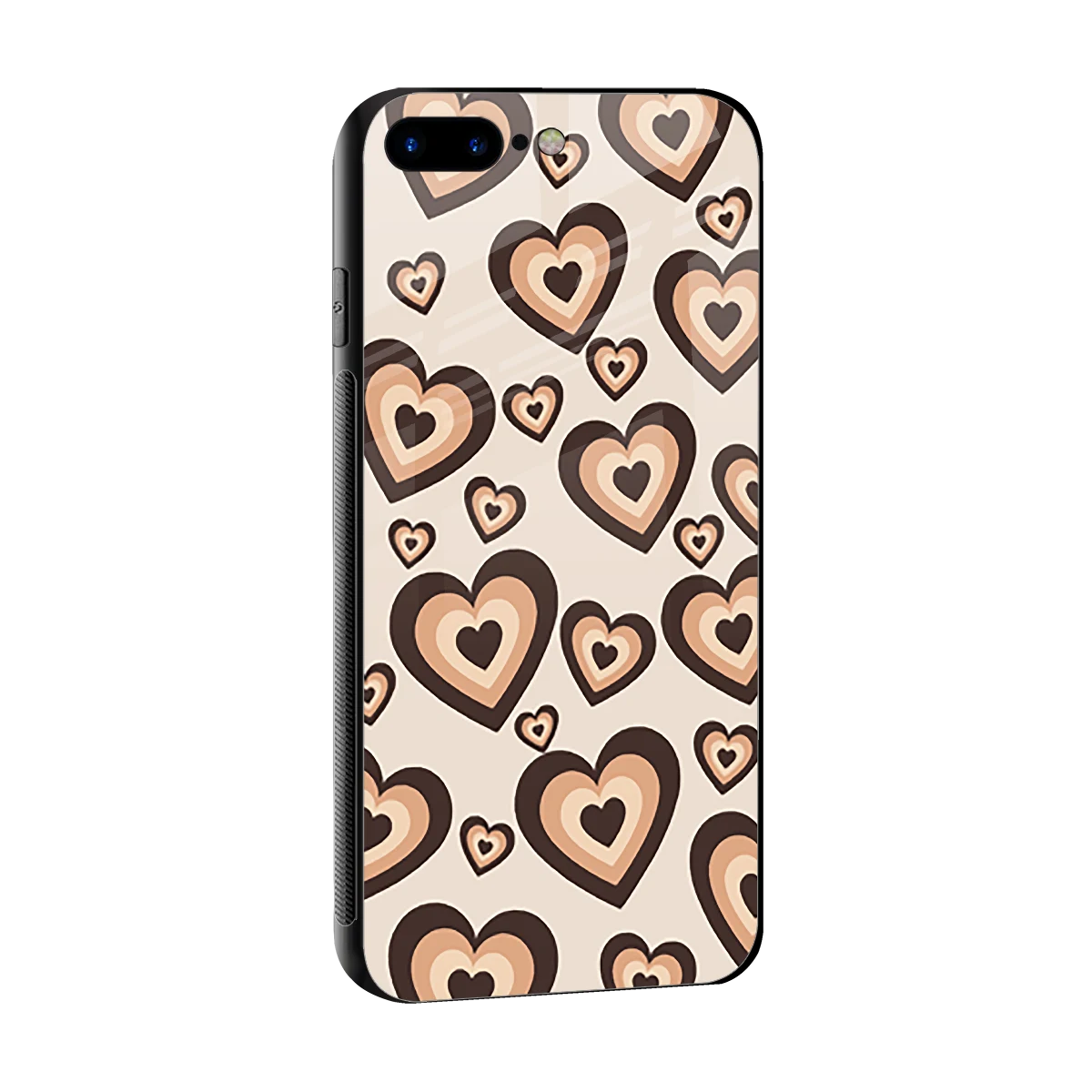 Sweetheart Cocoa sleek iphone 8 plus cover with tempered glass back and TPU edges