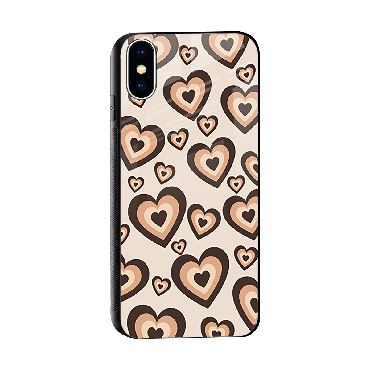 Sweetheart Cocoa sleek iphone xs cover with tempered glass back and TPU edges