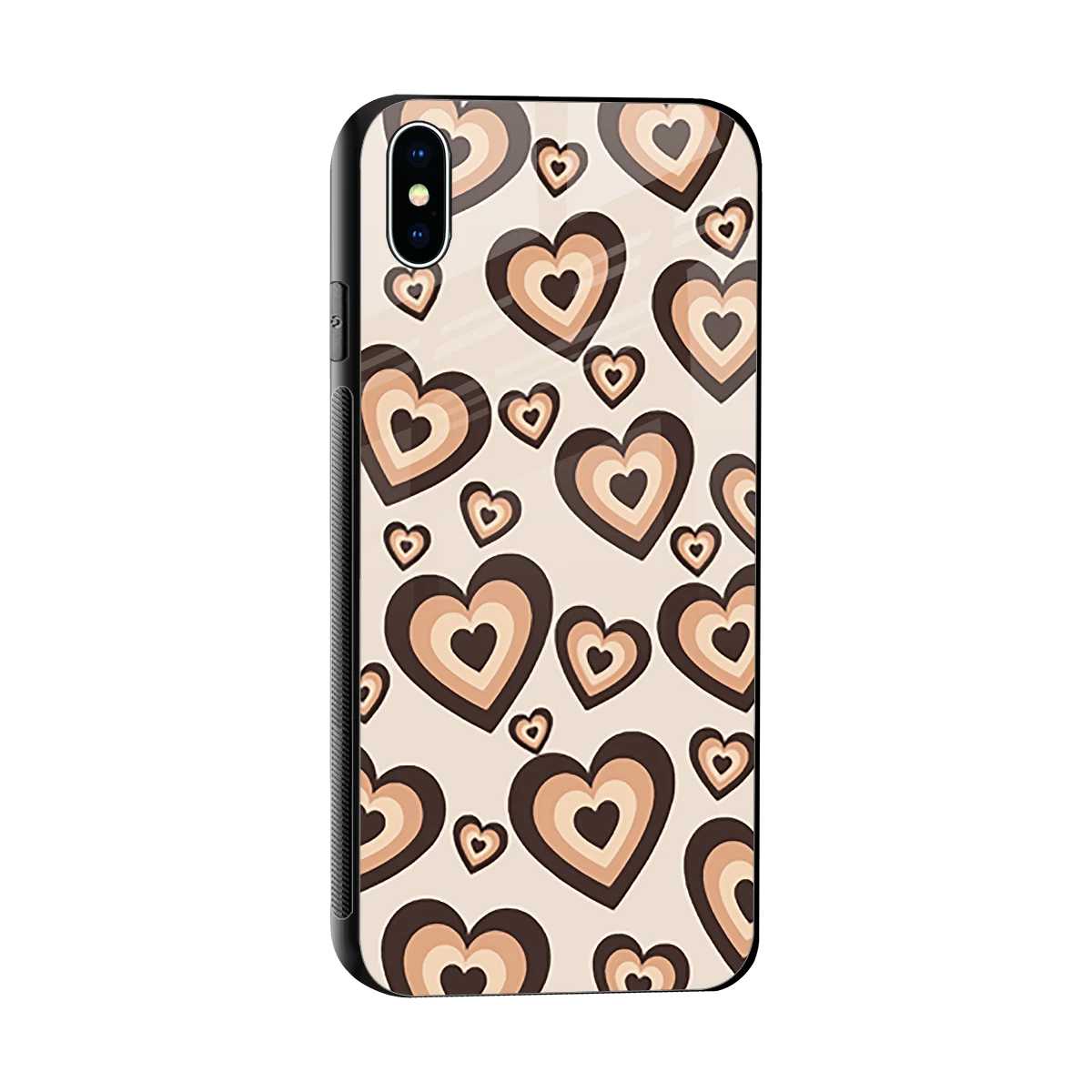 Sweetheart Cocoa sleek iphone xs max cover with tempered glass back and TPU edges