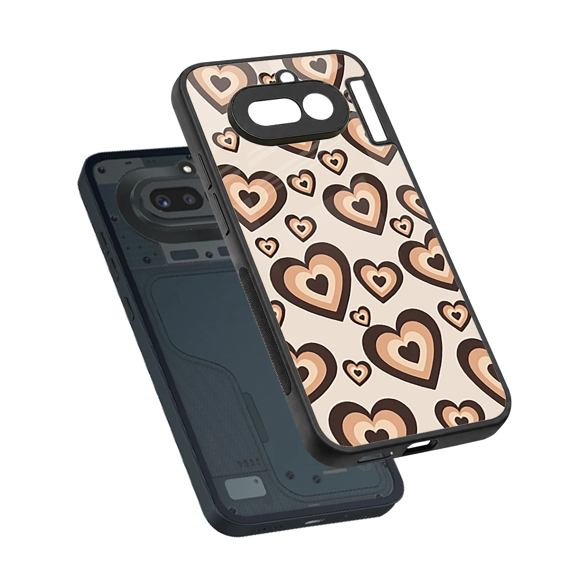 Sweetheart Cocoa sleek nothing phone 4a cover with tempered glass back and TPU edges