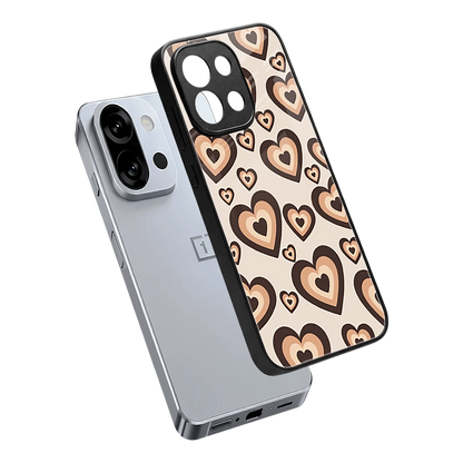 Sweetheart Cocoa sleek oneplus 13s cover with tempered glass back and TPU edges