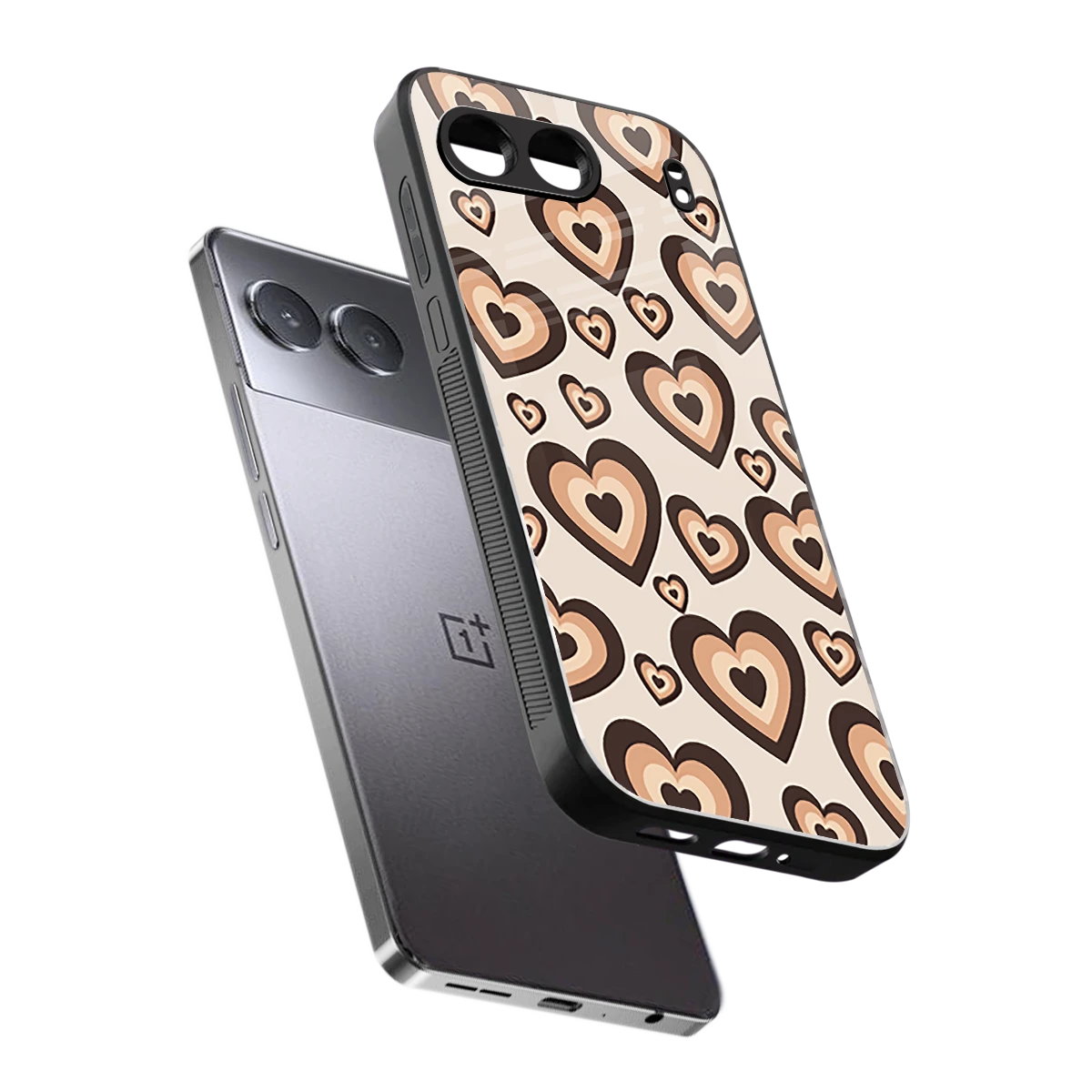 Sweetheart Cocoa sleek oneplus nord 4 cover with tempered glass back and TPU edges