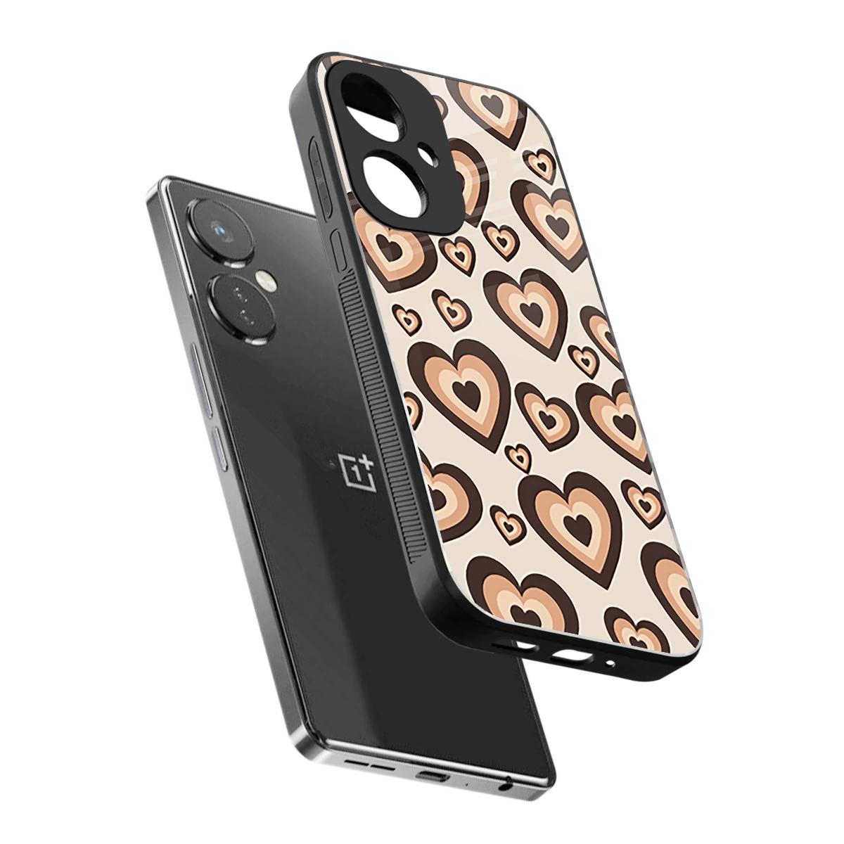 Sweetheart Cocoa sleek oneplus nord ce 3 cover with tempered glass back and TPU edges