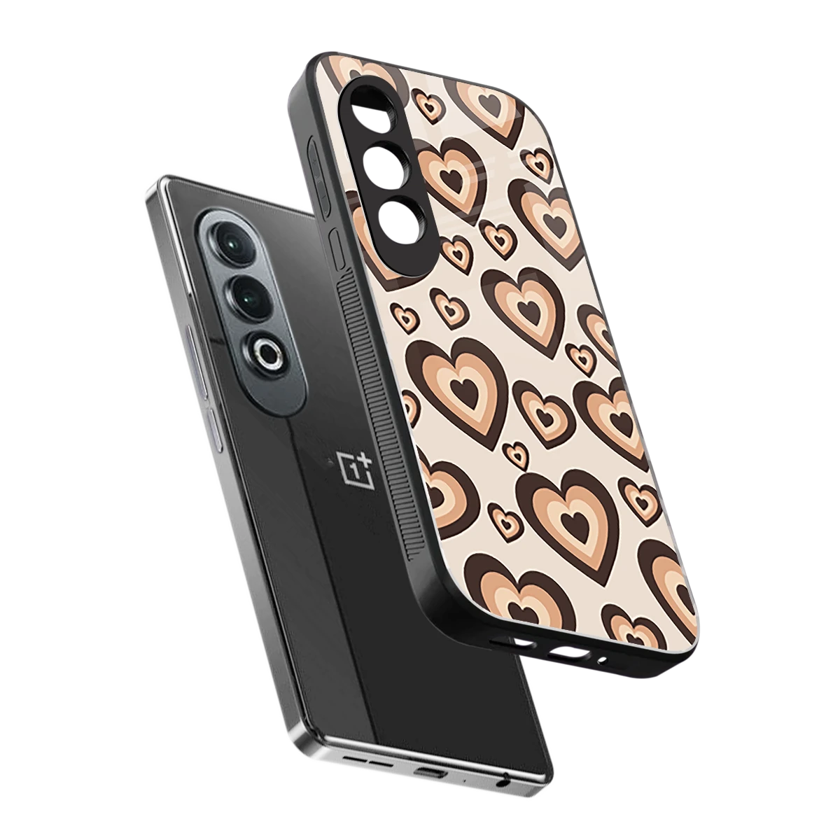 Sweetheart Cocoa sleek oneplus nord ce 4 cover with tempered glass back and TPU edges