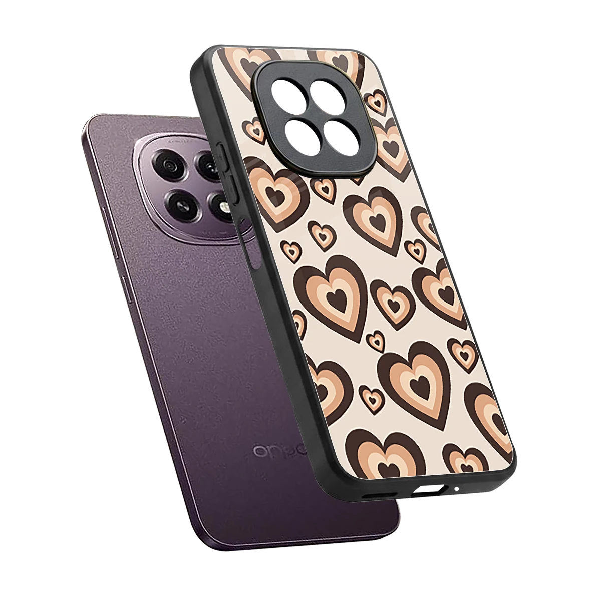 Sweetheart Cocoa sleek oppo f29 5g cover with tempered glass back and TPU edges