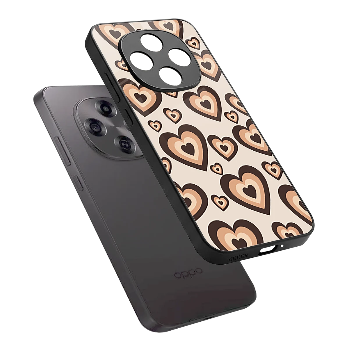 Sweetheart Cocoa sleek oppo f31 pro 5g cover with tempered glass back and TPU edges
