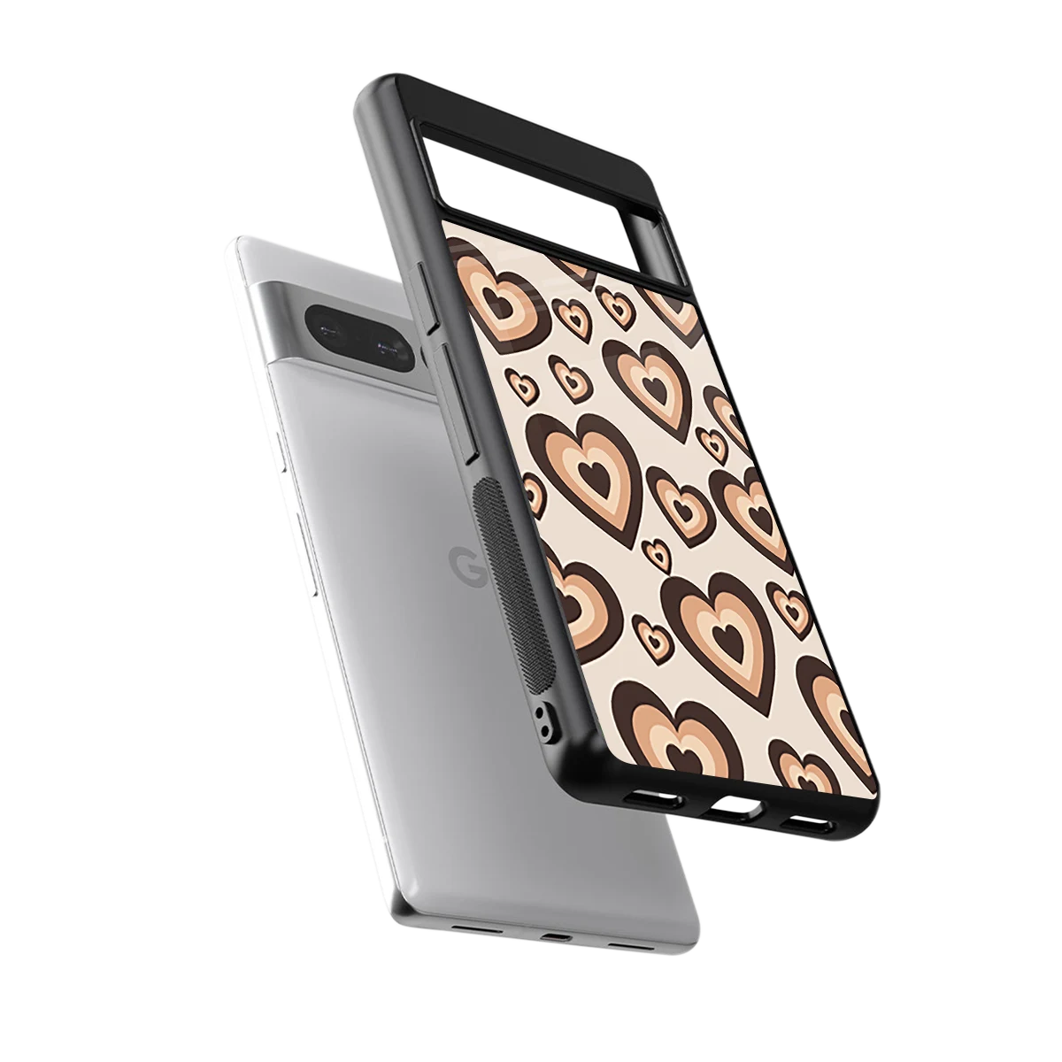 Sweetheart Cocoa sleek google pixel 7 pro cover with tempered glass back and TPU edges