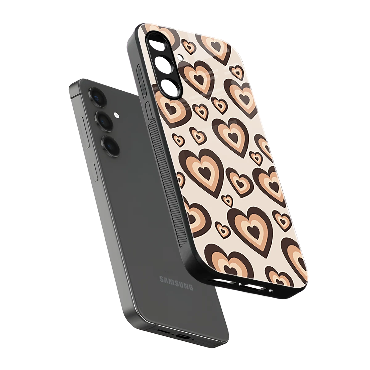 Sweetheart Cocoa sleek samsung galaxy a55 5g cover with tempered glass back and TPU edges