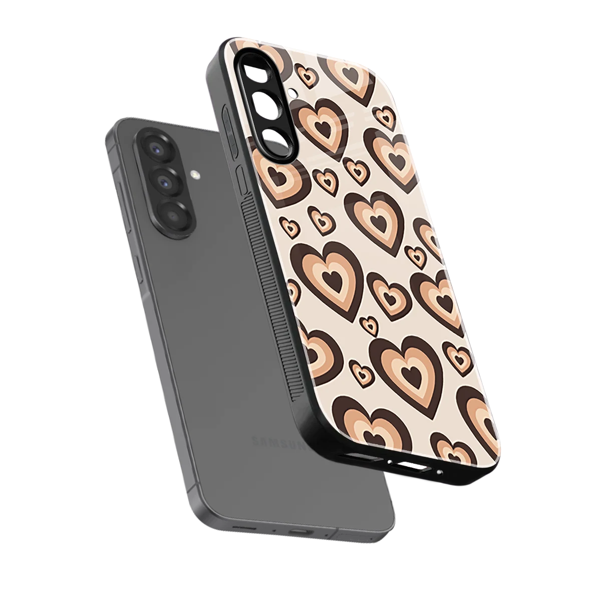 Sweetheart Cocoa sleek samsung galaxy a37 5g cover with tempered glass back and TPU edges