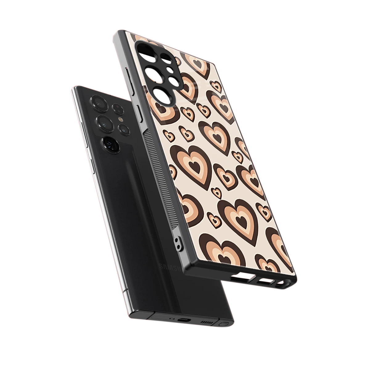 Sweetheart Cocoa sleek samsung galaxy s24 ultra cover with tempered glass back and TPU edges