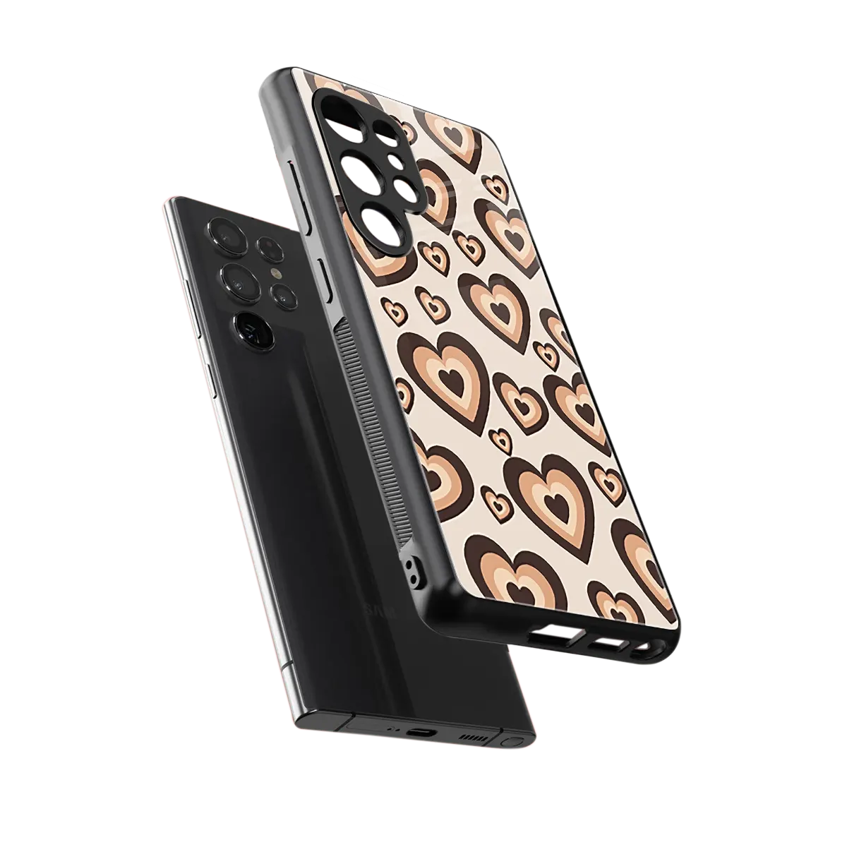 Sweetheart Cocoa sleek samsung galaxy s25 ultra cover with tempered glass back and TPU edges