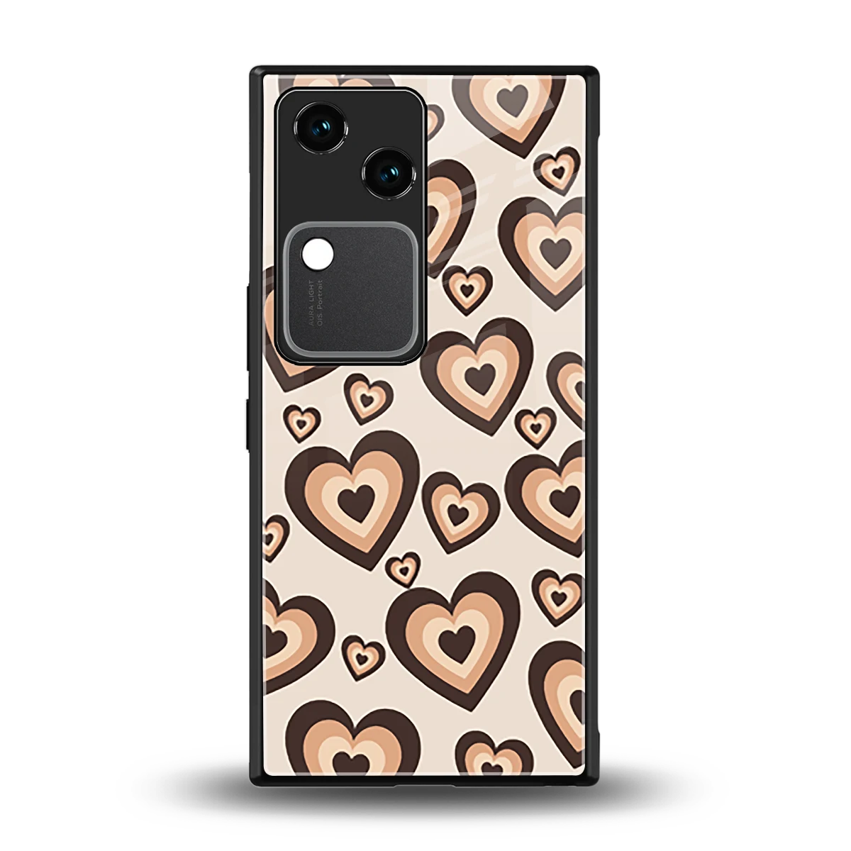 Sweetheart Cocoa back phone cover | glass case for vivo v30