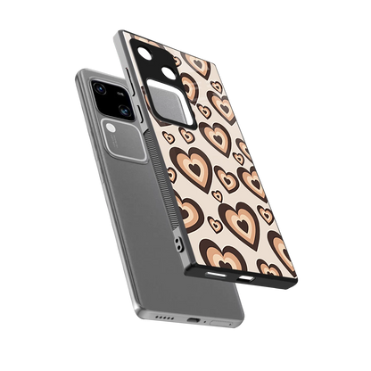 Sweetheart Cocoa sleek vivo v30 cover with tempered glass back and TPU edges