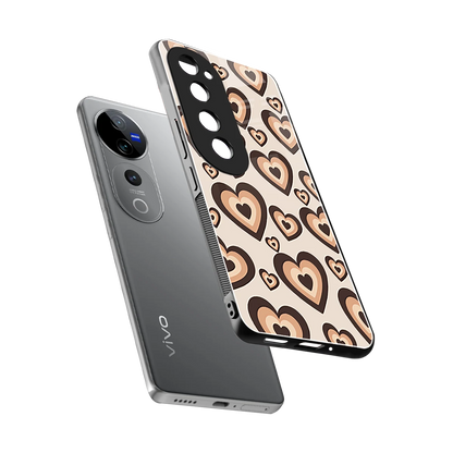 Sweetheart Cocoa sleek vivo v40 pro cover with tempered glass back and TPU edges
