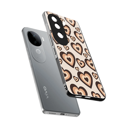 Sweetheart Cocoa sleek vivo v40e cover with tempered glass back and TPU edges