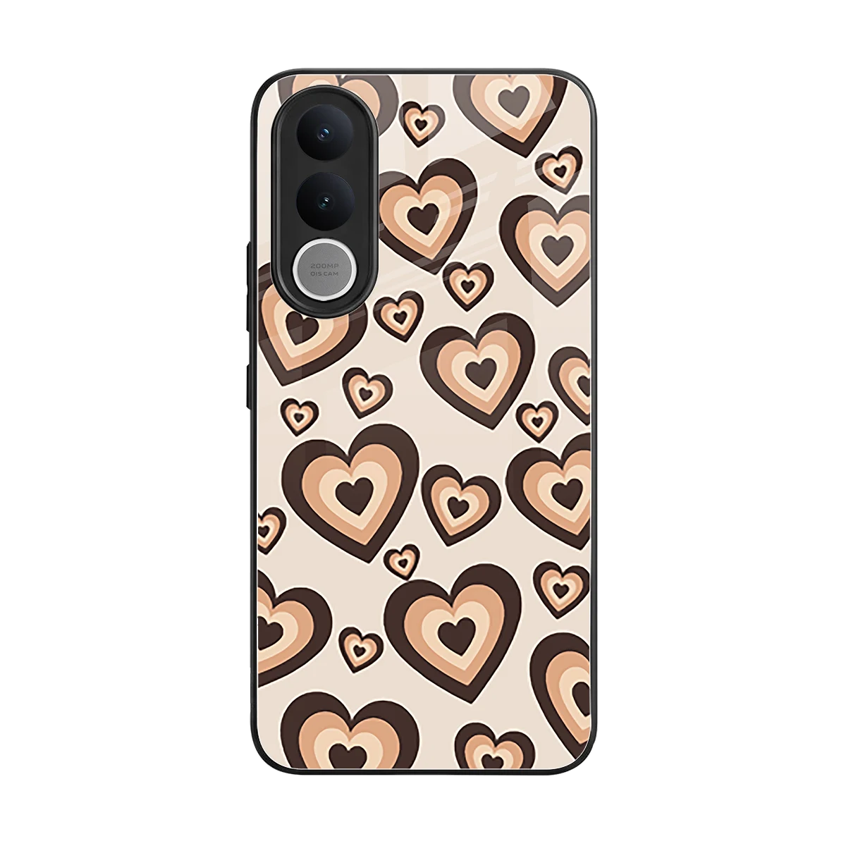 Sweetheart Cocoa back phone cover | glass case for vivo v70 fe