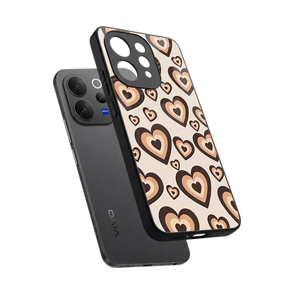 Sweetheart Cocoa sleek vivo v70 cover with tempered glass back and TPU edges