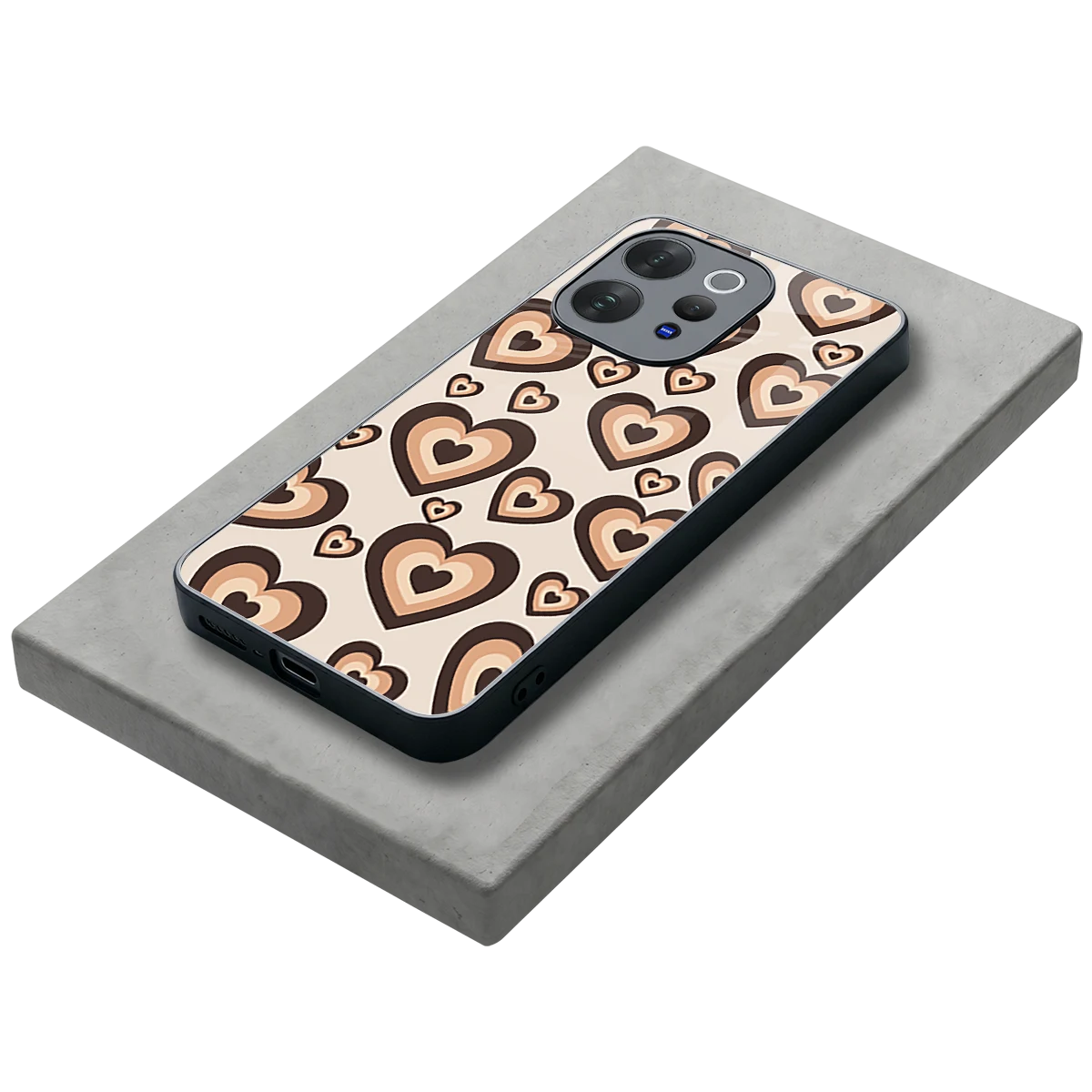 Sweetheart Cocoa stylish phone case for vivo v70 elite | glossy glass and slim fit