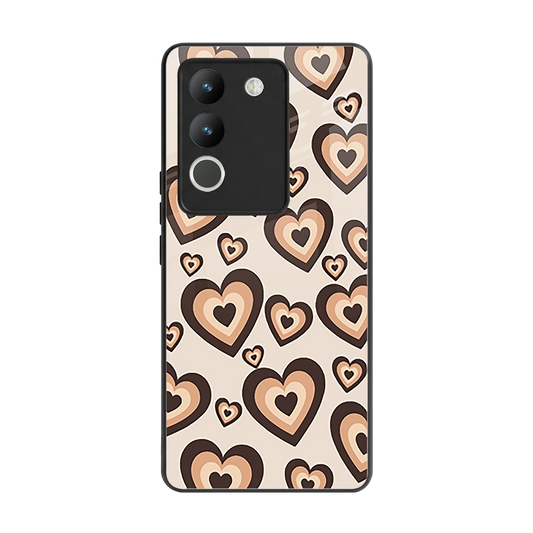Sweetheart Cocoa back phone cover | glass case for vivo y200 5g