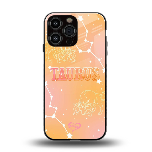 Taurus Aura back phone cover | glass case for iphone 15 pro max