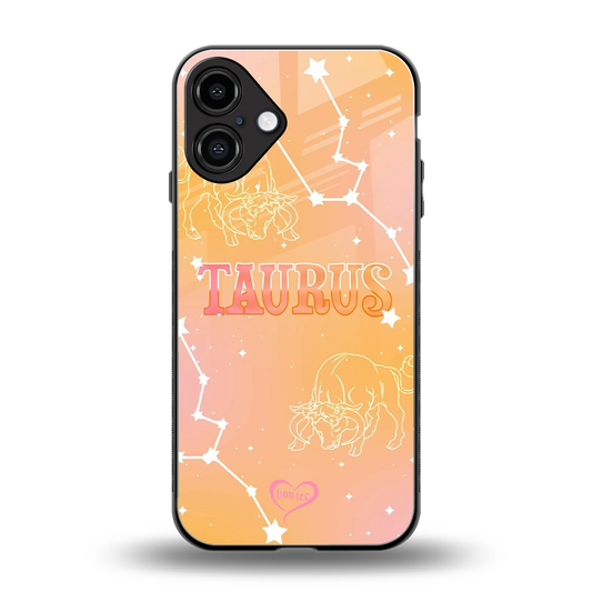 Taurus Aura back phone cover | glass case for iphone 16 plus