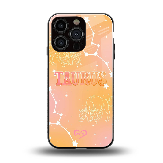 Taurus Aura back phone cover | glass case for iphone 16 pro