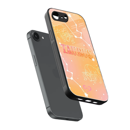 Taurus Aura sleek iphone 16e cover with tempered glass back and TPU edges