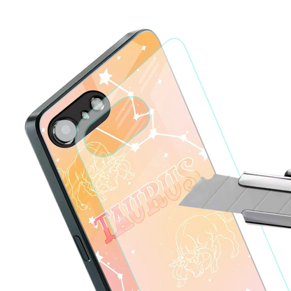 Taurus Aura stylish phone case for iphone 17e | glossy glass and slim fit