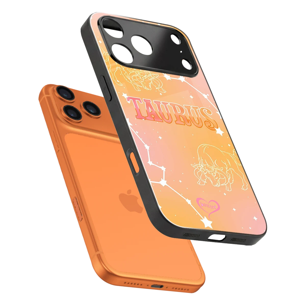 Taurus Aura sleek iphone 17 pro cover with tempered glass back and TPU edges